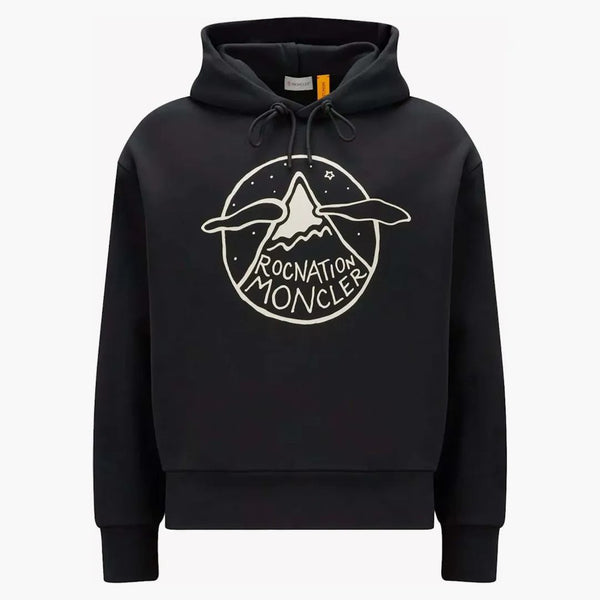 Moncler X Roc Nation By Jay-z Logo Motif Hoodie Black