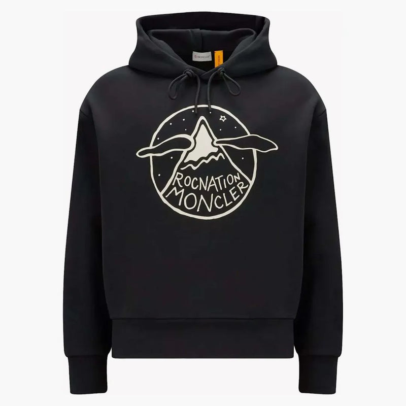 Moncler x Roc Nation by Jay-Z Logo Motif Hoodie Black