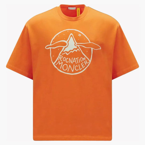 Moncler X Roc Nation By Jay-z Logo Motif T-shirt Bright Orange