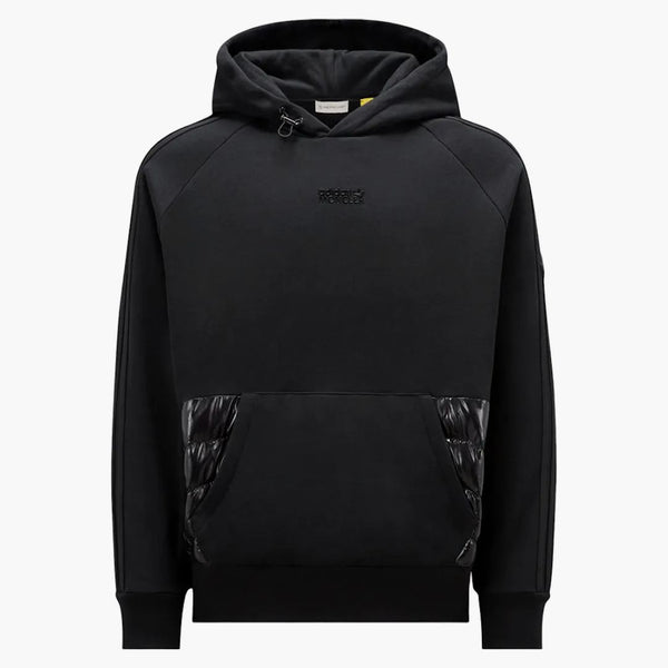 Moncler x adidas oryginał z kapturem z kapturem czarny