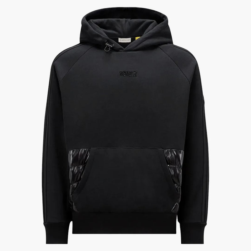Moncler x adidas oryginał z kapturem z kapturem czarny