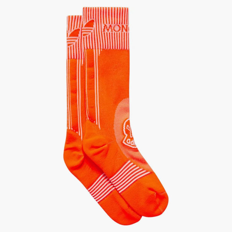 Moncler x Adidas Originals Logo Socks Bright Orange