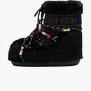 Icono de bota de luna falso Low Boot Black Beads
