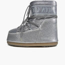 Icono de bota de luna brillo Low Plateado de arranque