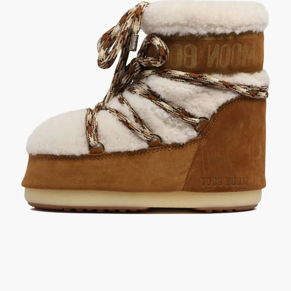 Moon Boot Icon Shearling Low Boot Whisky Off White
