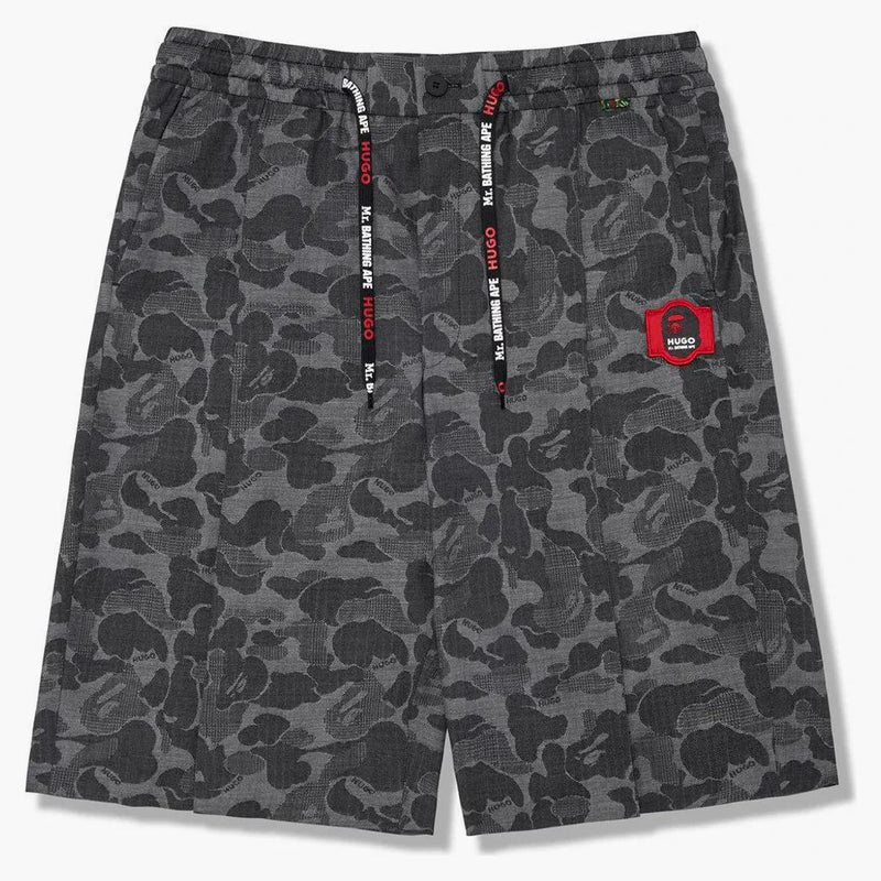 Bape X Hugo Camo Shorts Black