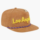 Nba Los Angeles Lakers New Era Victory Grove Corduroy Sneaker Pin Golfer Snapback Hat Tan