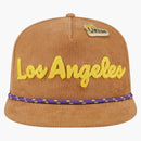Nba Los Angeles Lakers New Era Victory Grove Corduroy Sneaker Pin Golfer Snapback Hat Tan