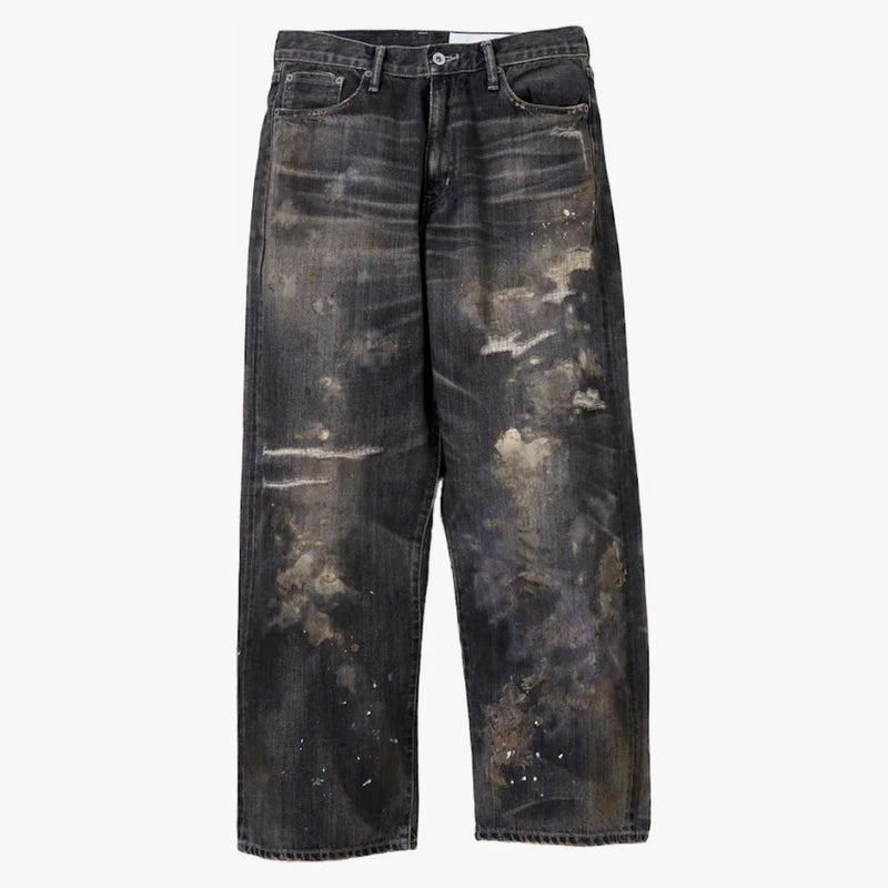 Grannskap Savage Denim dp bred byxa svart