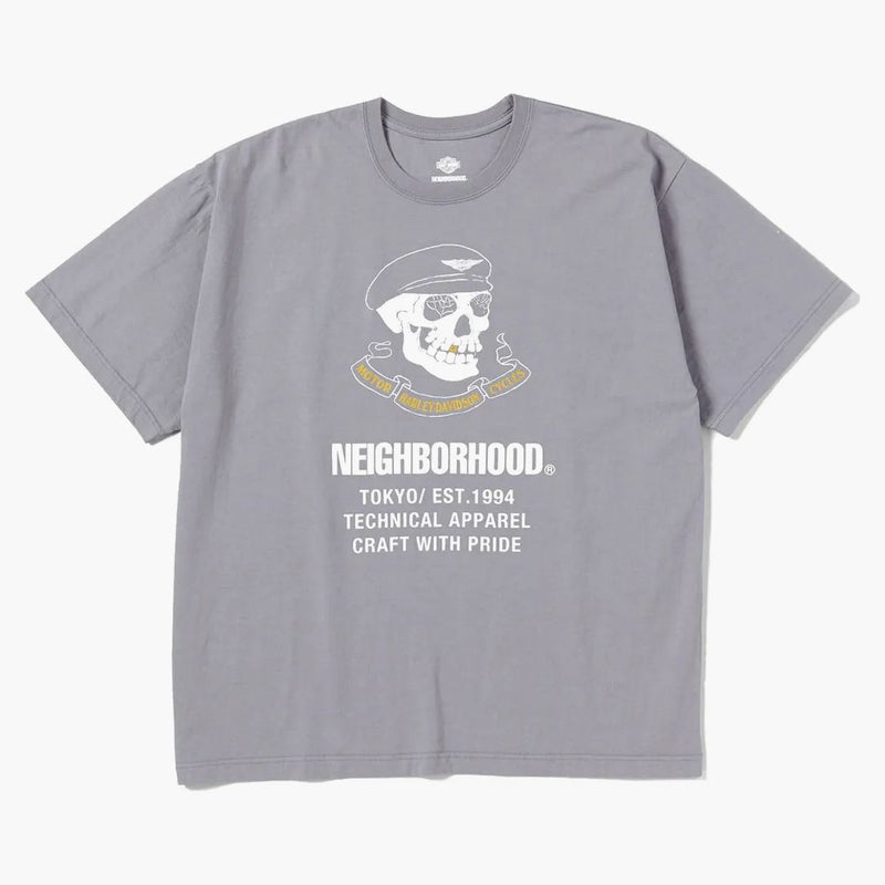 Quartiere x Harley Davidson T-shirt cracked grigio