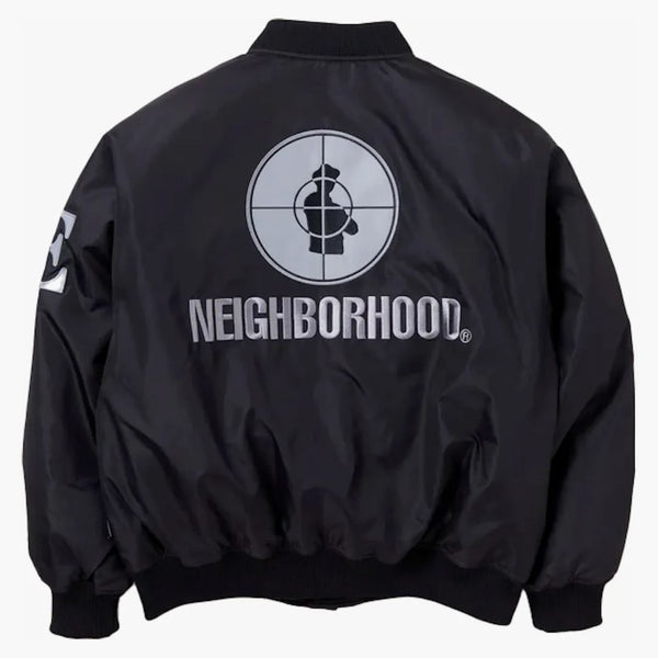 Neighborhood x Public Enemy X Majestic Baseball Jacket Black