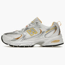 New Balance 530 White Vibrant Apricot Silver Metallic