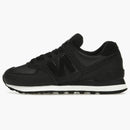 New Balance 574 Black Leather White Midsole (Women's)