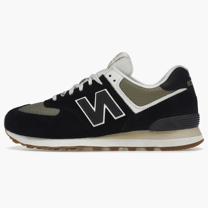 New Balance 574 Černá olivová guma