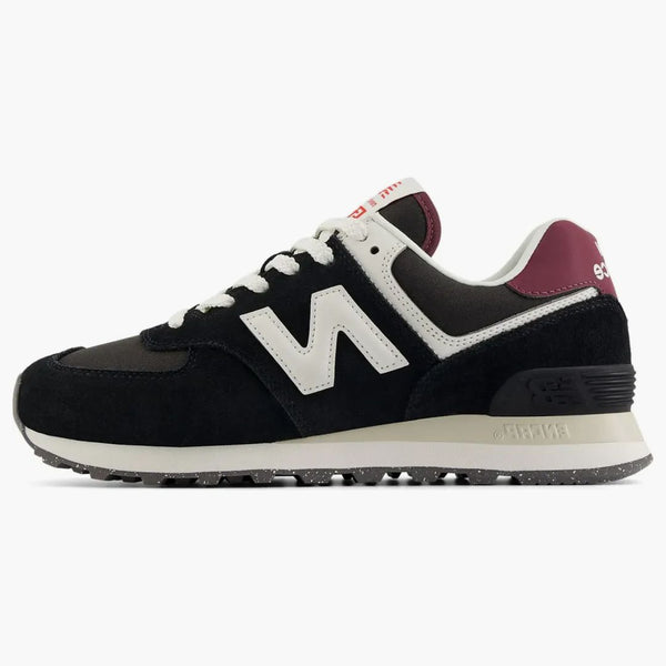 New Balance 574 Black White Burgundy (women's)