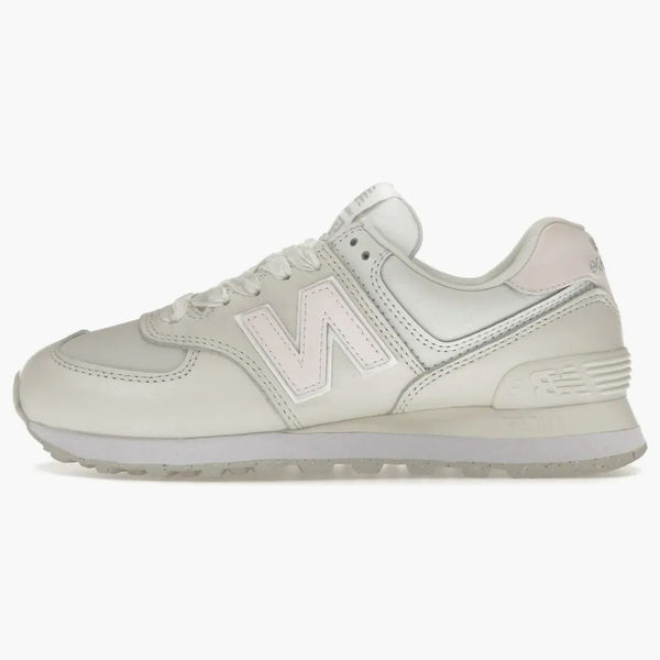 New Balance 574 Krémová kožená růžová (dámské)