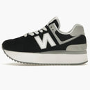 New Balance 574 Plus Black Gray (Women's)