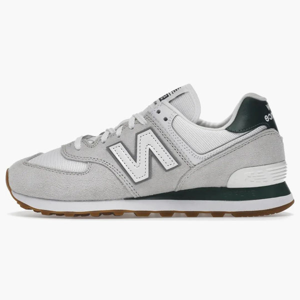New Balance 574 bílá zelená guma