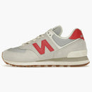 New Balance 574 White Red Gray Gum