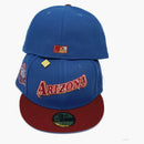 New era arizona diamondbacks 20th anniversary patch capsule hats exclusive 59fifty fitted has blue/blue