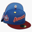 New era arizona diamondbacks 20th anniversary patch capsule hats exclusive 59fifty fitted has blue/blue