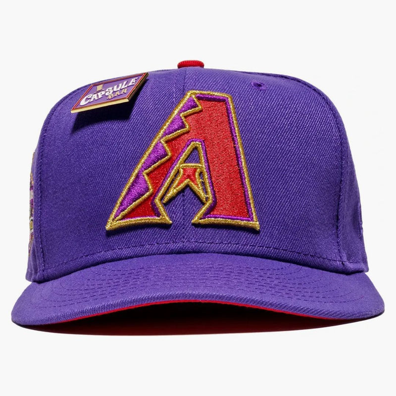 Nová éra Arizona Diamondbacks Capsule Bar Collection 20. výročí 59fifty namontované klobouk fialové/červené