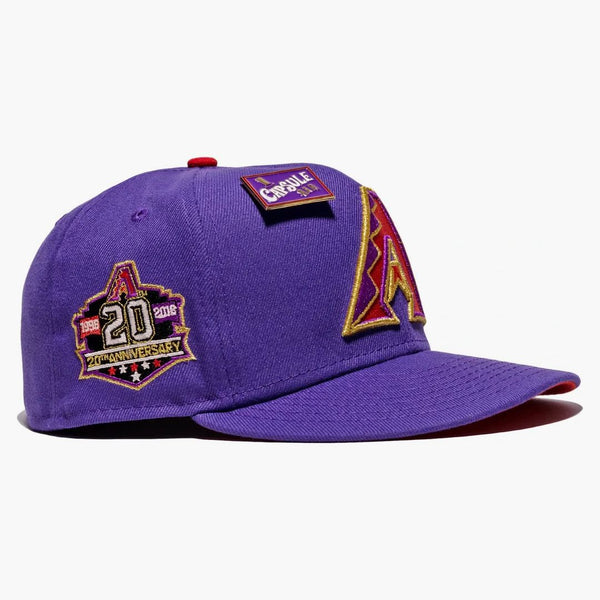 New era Arizona Diamondbacks Capsule Bar Collection 20th Anniversary 59fifty Fitted Hat Purple/Red