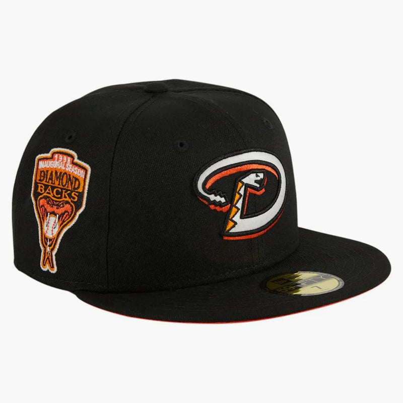 Nová éra Arizona Diamondbacks Glow My God Inaugural Patch D Hat Club Exkluzivní 59fifty namontovaný klobouk