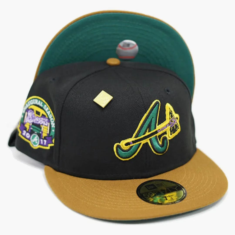 New Era Atlanta Braves 2017 Inaugural Season Patch Fitted Hat Fitted Hat Black/green