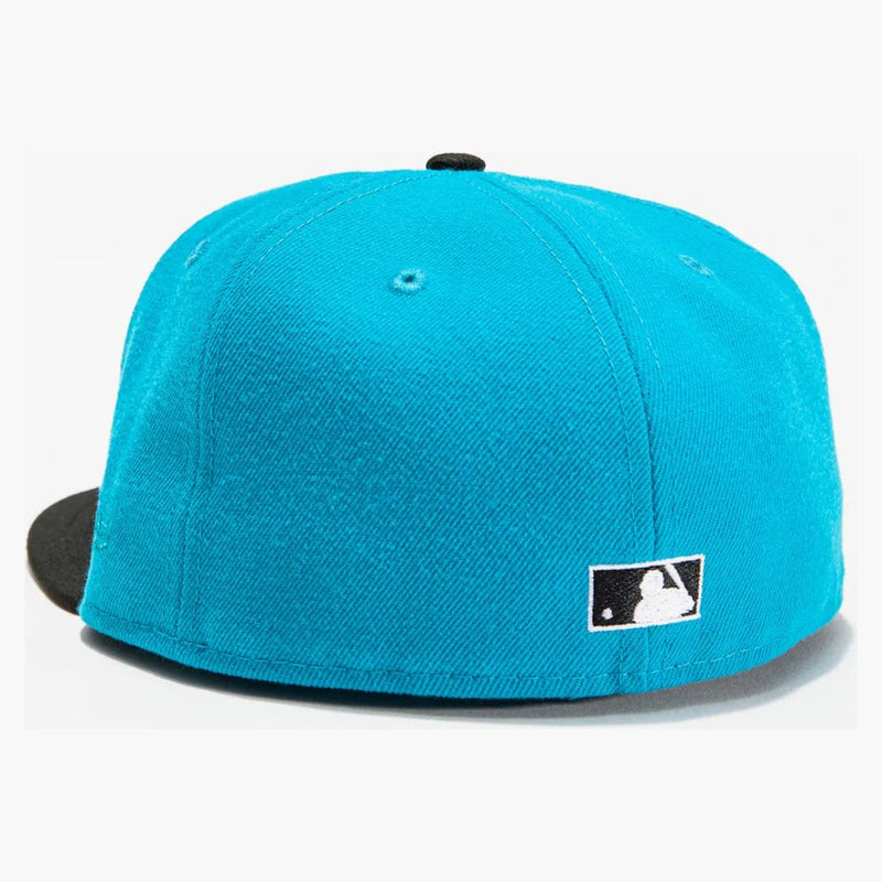 New Era Atlanta Braves Aux Pack Vol 2 40th Anniversary Patch Alternate Hat Club Exclusive 59fifty Fitted Hat Neon Blue/black