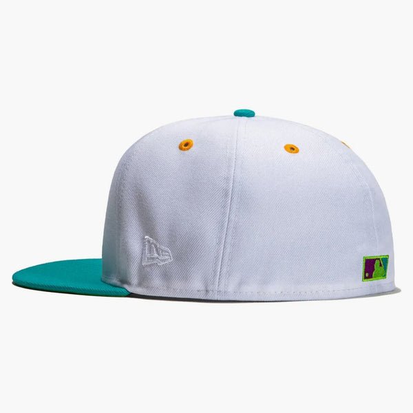 New era Boston Red Sox 1999 Dogtown All Star Game Patch Hat Club Exclusive 59fifty Fitted Hat White/Teal