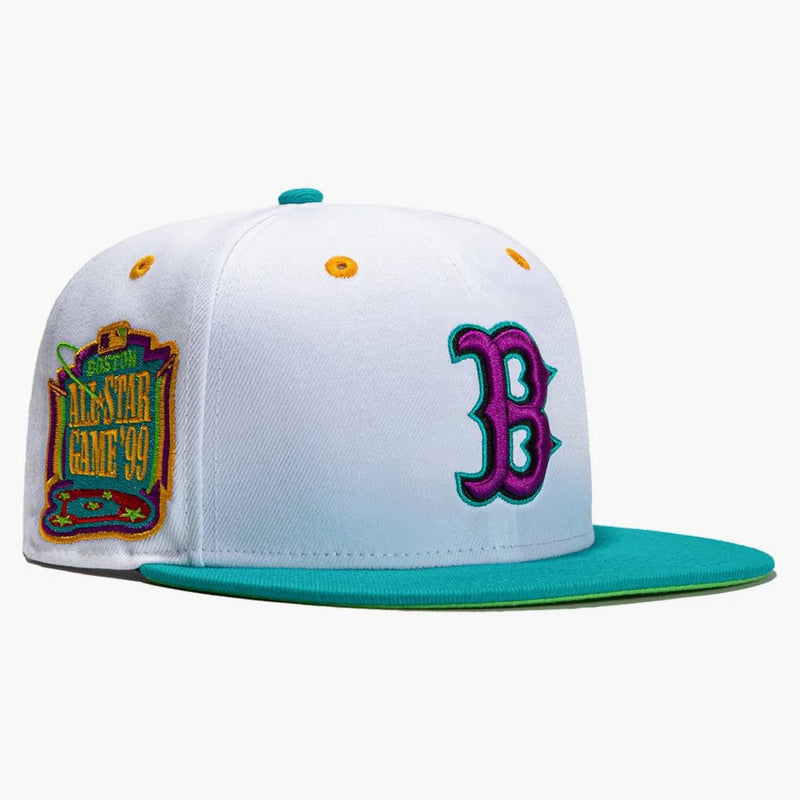 Nová éra Boston Red Sox 1999 Dogtown All Star Game Patch Hat Club Exkluzivní 59FIFTY HAT WHITE/Teal