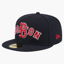 New Era Boston Red Sox Overlap 59fifty Fitted Hat Navy