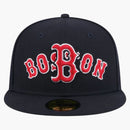 New Era Boston Red Sox Overlap 59fifty Fitted Hat Navy