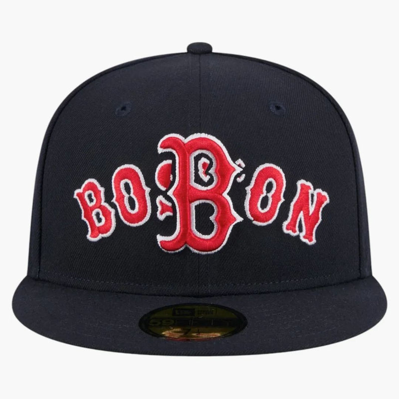 New Era Boston Red Sox Overlap 59fifty Fitted Hat Navy