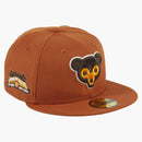 New era Campfire Chicago Cubs Wrigley Field Patch Hat Club Exclusive 59fifty Fitted Has Burn orange