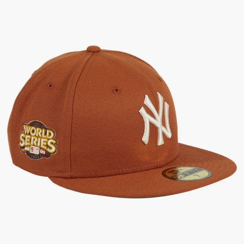 New Era Campfire New York Yankees 2009 World Series Patch Hat Club Exclusive 59Fifty Fited tiene Burn Orange