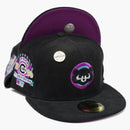 New Era Chicago Cubs Capsule Corduroy Campfire 1990 All Star Game Patch Fitted Hat Fitted Hat Black/purple
