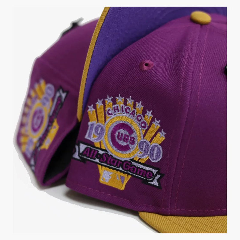 New era chicago cubs capsule pbj 2.0 alternate 1990 all star game 59fifty fitted has purple/brown