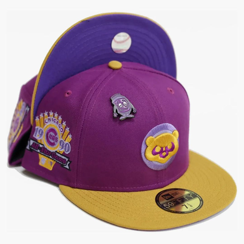 New era chicago cubs capsule pbj 2.0 alternate 1990 all star game 59fifty fitted has purple/brown