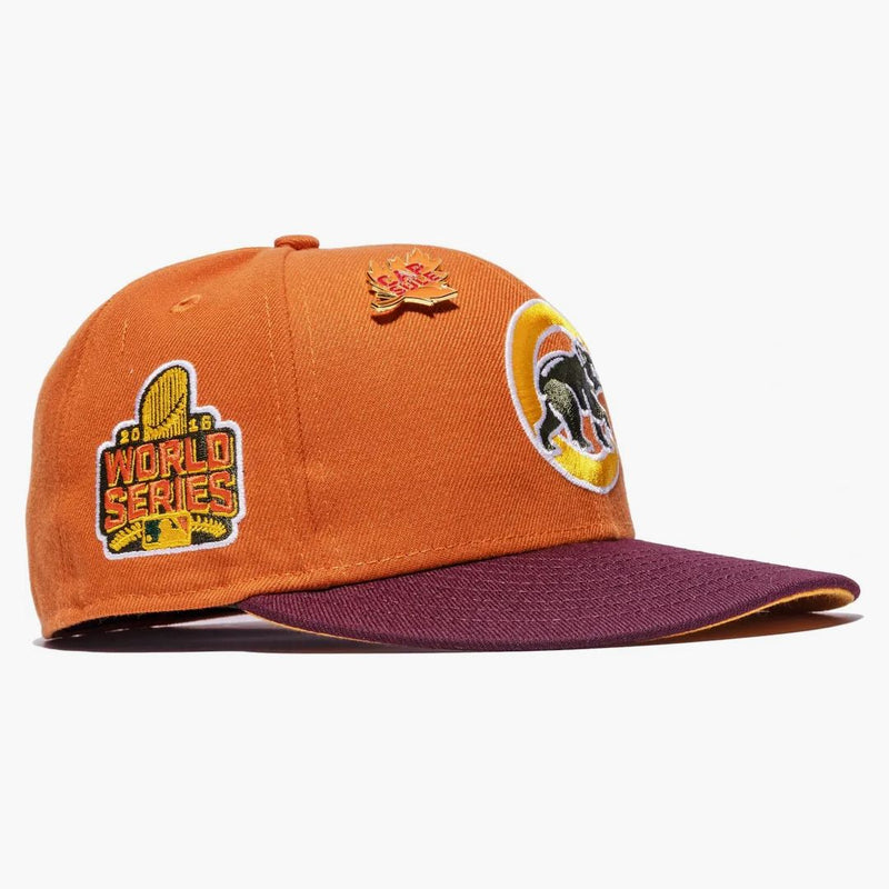 New era chicago cubs case collection 2016 World Series capsule hats exclusive 59fifty fitted has orange/yellow