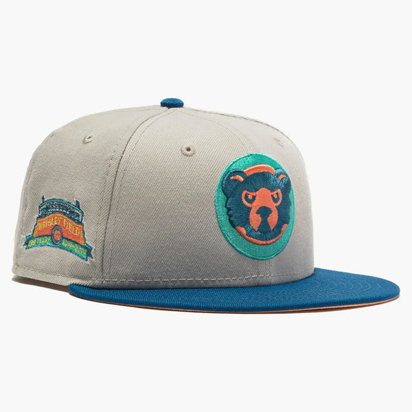 New era chicago cubs ocean drive patch has club exclusive 59fifty wrigley field patch has club exclusive 59fifty fitted has stone/indigo/peach