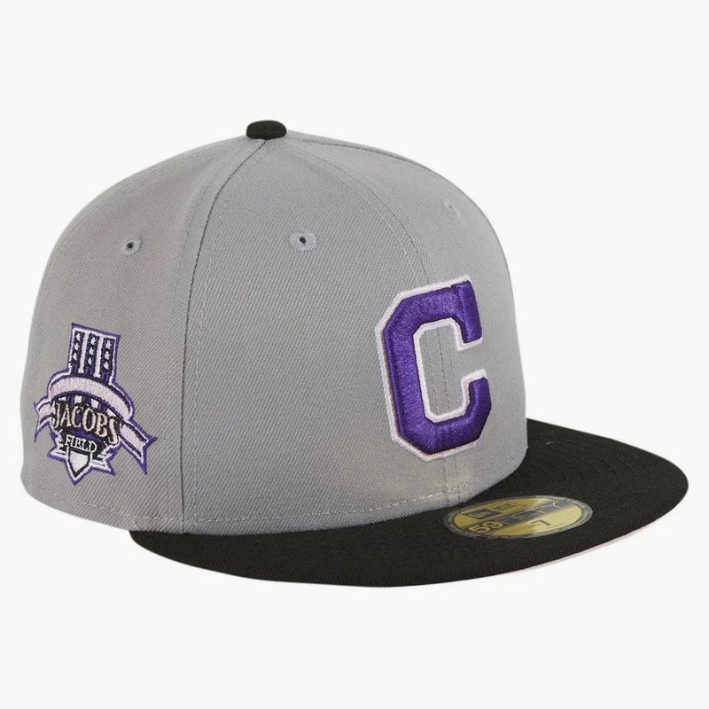 Nová éra Cleveland Indian Fuji Jacobs Field Patch má klubový exkluzivní 59fifty namontovaný má šedou/černou