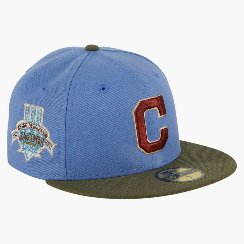 New era cleveland Indians Great Outdoors Jacobs Field Patch Has Club Exclusive 59fifty Fitted Has indigo/olive