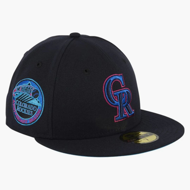 Nová éra Colorado Rockies Cyberpunks 10. výročí Patch má klubový exkluzivní 59fifty namontovaný má námořnictvo