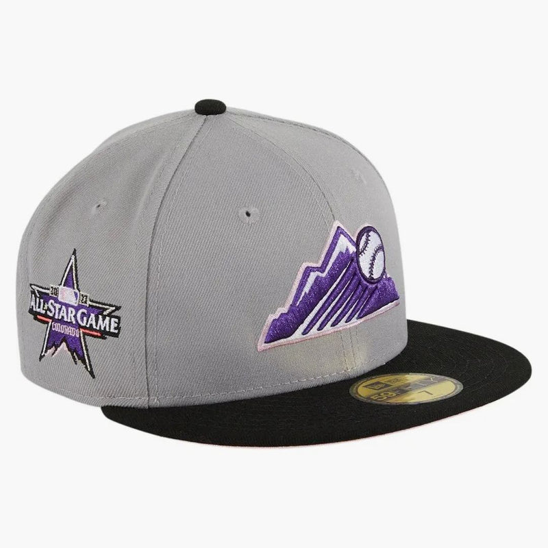 Nová éra Colorado Rockies Fuji 2021 All Star Game Patch má klub exkluzivní 59fifty namontovaný má šedou/černou