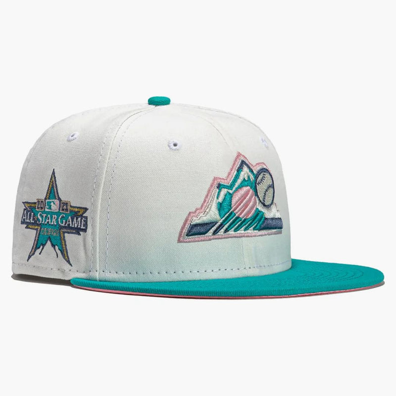 Nová Era Colorado Rockies Monaco 2021 All Star Game Patch BP Hat Club Exkluzivní 59fifty namontované má kámen/broskev