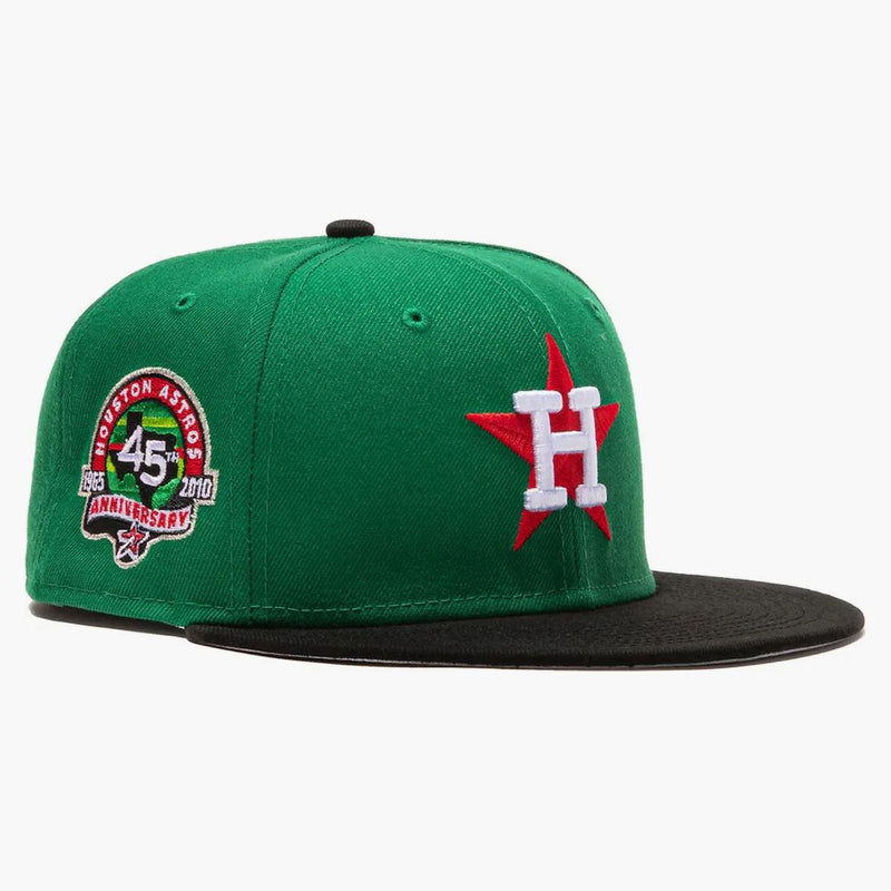 Nowa Era Houston Astros Pack 45. rocznica Patch Hat Club Ekskluzywny 59 Fifty Fitted ma Kelly Green/Black