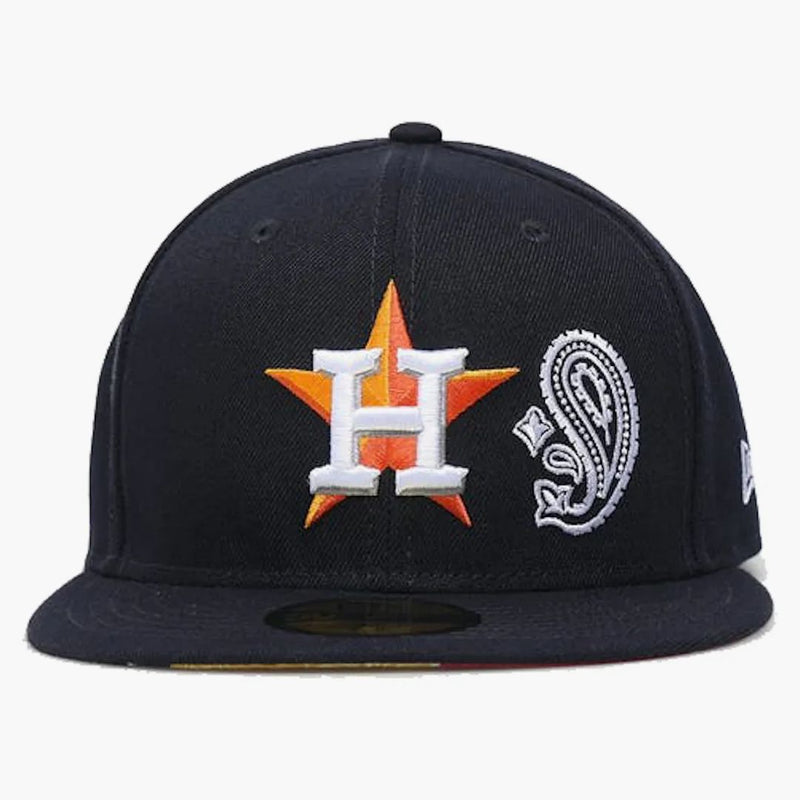 New Era Houston Astros Patchwork Paisley Undervisor 59fifty Fitted Hat Navy