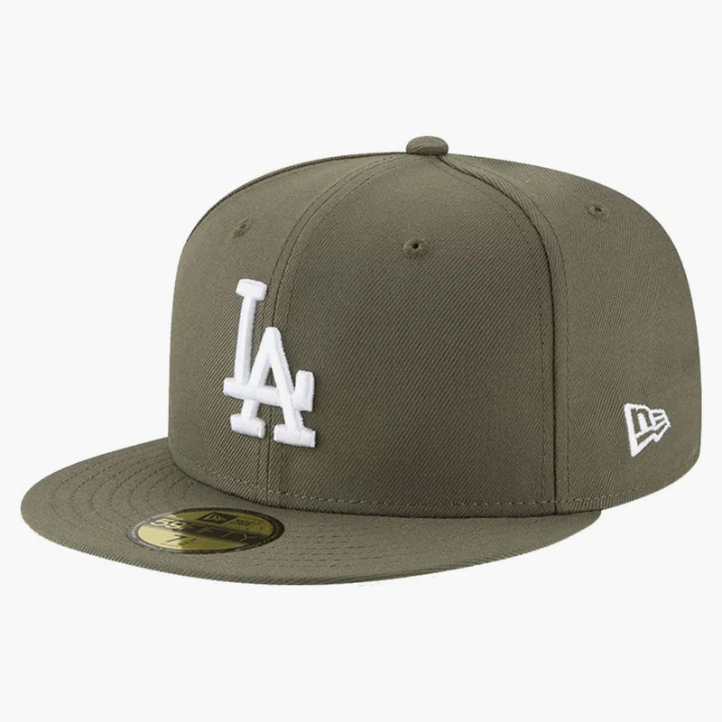 Nueva era Los Angeles Dodgers 59fifty Fited tiene Olive/White